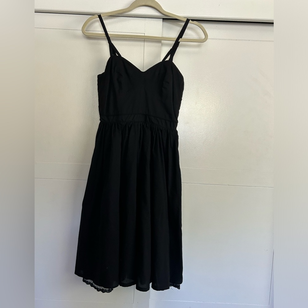 Cotton mini sundress, black, size small